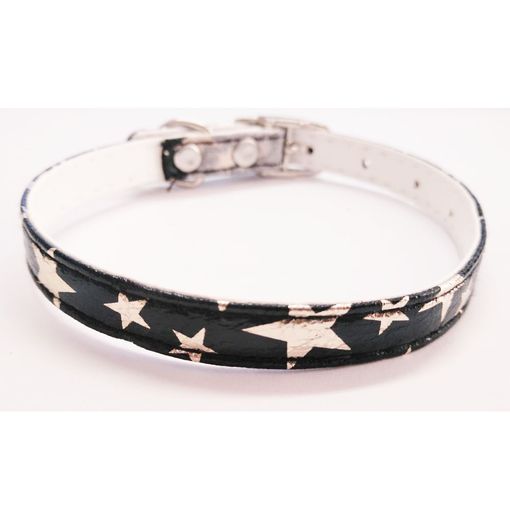 Collar Para Gato Con Estrellas Color Negro Con Cascabel