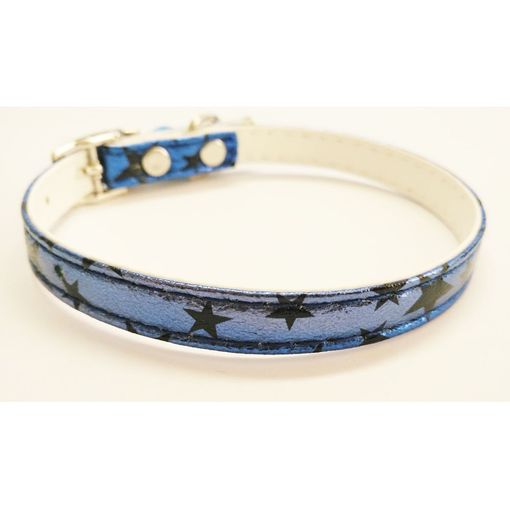 Collar Para Gato Con Estrellas Color Azul Con Cascabel