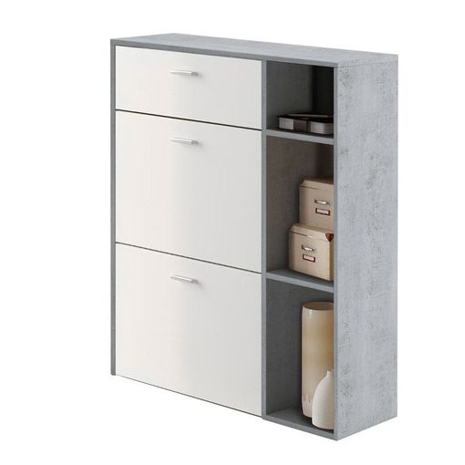 Mueble Recibidor Zapatero Con Perchero Gris+blanco con Ofertas en Carrefour