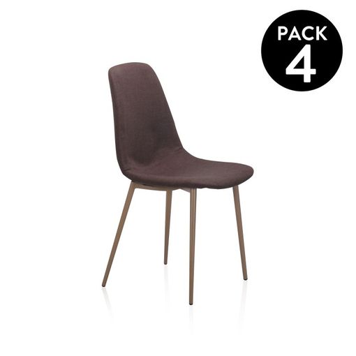 Pack 4 Sillas Cocina Color Gris Comedor Estilo Moderno Metal Y Poliuretano  Ligeras 89x40x45 Cm con Ofertas en Carrefour