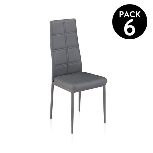 Pack 6 Sillas Comedor De Polipiel Con Patas De Metal Modelo Javea, Sillas  De Cocina Y Salón con Ofertas en Carrefour