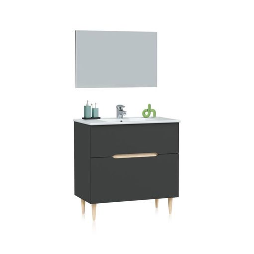 Pack Muebles Baño Completo Nordik Estilo Moderno (mueble + Espejo +  Columna) Lavabo Cerámico Incluido con Ofertas en Carrefour