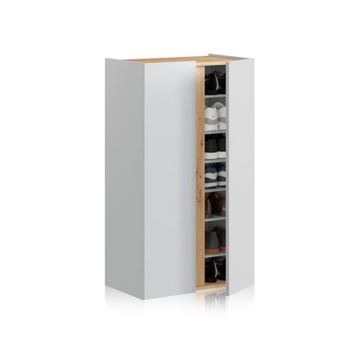 Armario Zapatero Bajo, Mueble Multiusos En Roble Y Blanco, 70 X 32 X 82 Cm.  Iris con Ofertas en Carrefour