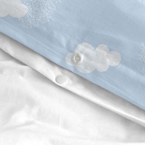 Juego Nórdico 100% Algodón Clouds Cama 80/90 (155x220 Cm) Azul