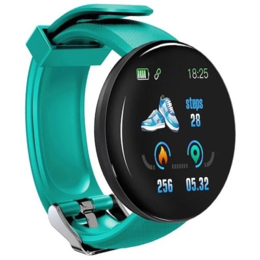 Reloj Smartwatch Klack Kd18 Con Pantalla Tft De 1.3", Frecuencia Cardíaca, Presión Arterial Y Notificaciones Verde
