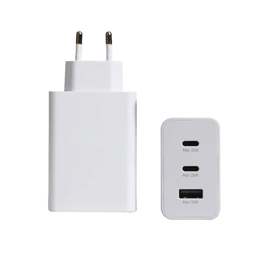 Cargador 65w Klack Usb-c Adaptador De Dos Puertos Usb-c Y Un Puerto Usb-a -  Blanco con Ofertas en Carrefour