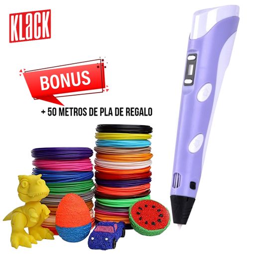 Pack Bolígrafo 3d, Lápiz 3d, Rotulador 3d, Puntero 3d, Pen 3d, Juguete  Aprendizaje Niños Klack® Dispositivo Para Dibujar Con 60 Metros De Pla, Morado con Ofertas en Carrefour