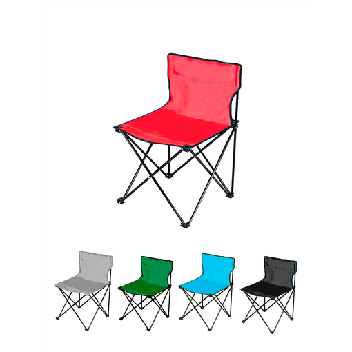 SILLA PLEGABLE ROJO/AZUL/NEGRO POLIÉSTER ESTRUCTURA DE ACERO