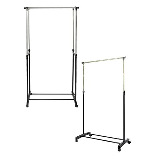 THE SECRET HOME - Perchero Burro Ajustable de Metal con Ruedas - Alto 95 cm  hasta 150 cm x Largo 80 cm - Burro Extensible para Ropa