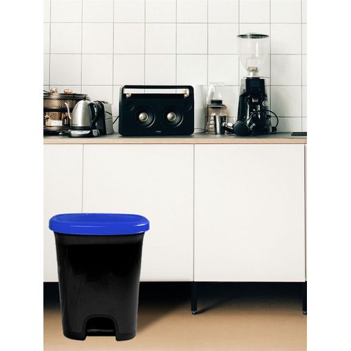 Cubo Basura Plástico Moderno Apertura Con Pedal Cubo Reciclar 27 Litros  (azul - Negro)jardin202 con Ofertas en Carrefour