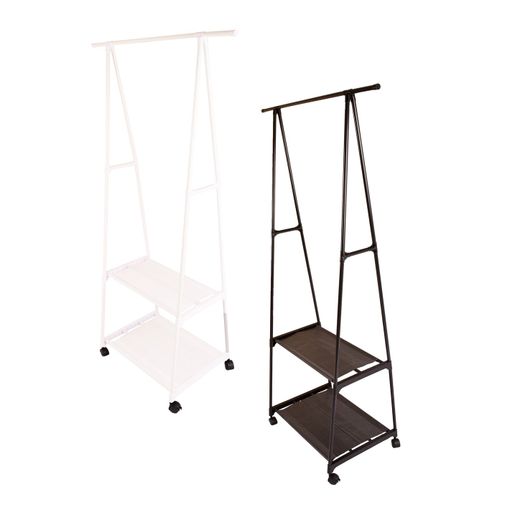 Perchero Metálico Con Ruedas Con 2 Estantes Multiusos – Estructura  Resistente Burro De Entrada 84x43x160cm Negro con Ofertas en Carrefour