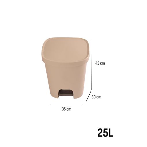 Cubo Basura Plástico Apertura Con Pedal 25 Litros Cubo Reciclar Mate  35x30x42 Cm 25 Litros (crema)jardin202 con Ofertas en Carrefour