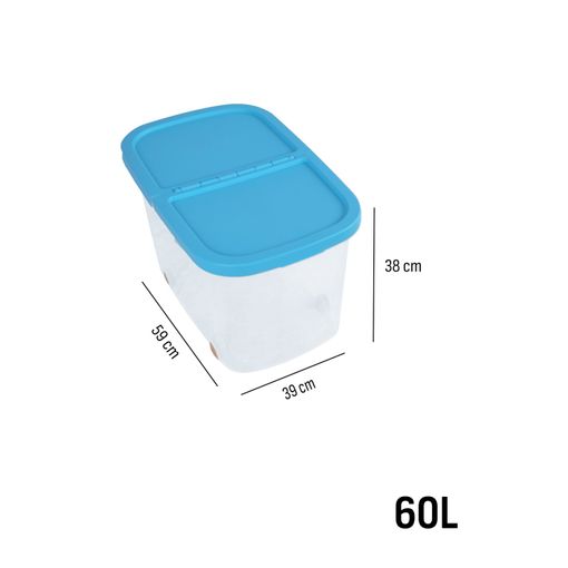 Caja de Ordenación con Tapa CARREFOUR HOME 60 l - Transparente