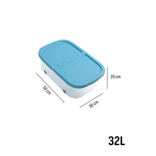 Cajas De Almacenaje Transparente – Cajas Organizadoras De Plástico Con Tapa  Y Ruedas 32 Litros (azul)jardin202 con Ofertas en Carrefour