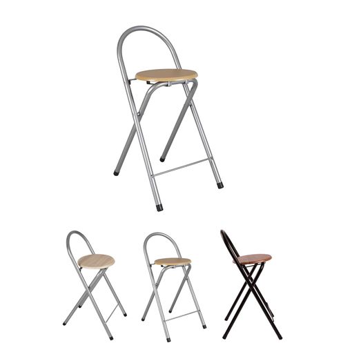 Taburete Silla Plegable Con Respaldo De Metal Con Madera con Ofertas en  Carrefour