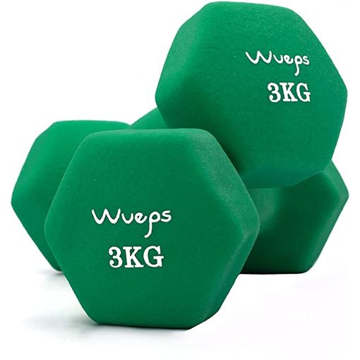 Ripley - SET DE MANCUERNAS DE NEOPRENO DE 3KG, 5KG Y 8KG + RACK