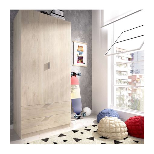 Armario Ropero Puertas Abatibles Acabado Blanco 204 Cm(alto)180 Cm(ancho)52  Cm(largo) con Ofertas en Carrefour