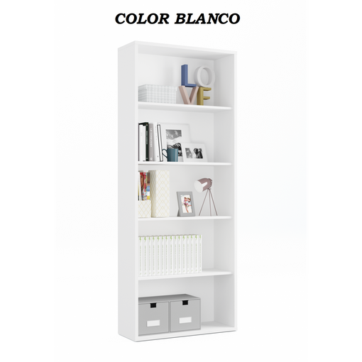 Estantería Victoria 5 Baldas Acabado Blanco 147 Cm(alto)60 Cm(ancho)30 Cm(fondo).  , Color - Blanco con Ofertas en Carrefour