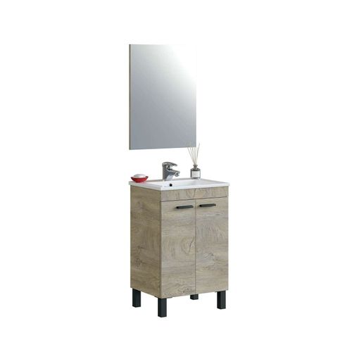 ▷ Mueble de baño Compact 40 con espejo y lavabo