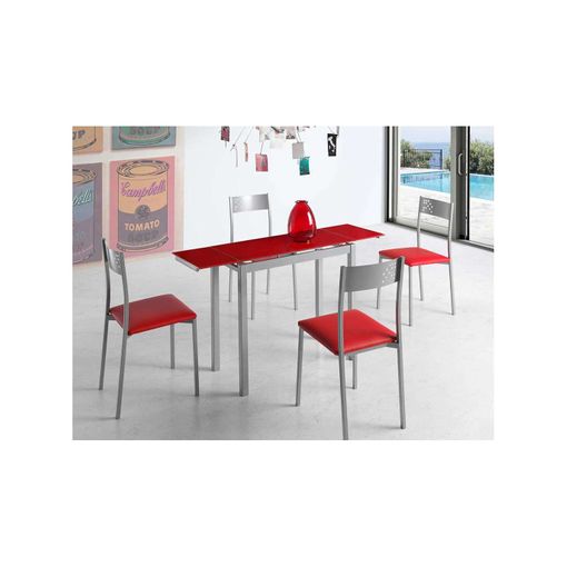 Mesa De Cocina Extensible Acabada En Varios Colores Irene, 85/135 X 40 X 76  Cm (largo X Ancho X Alto) , Color - Rojo con Ofertas en Carrefour