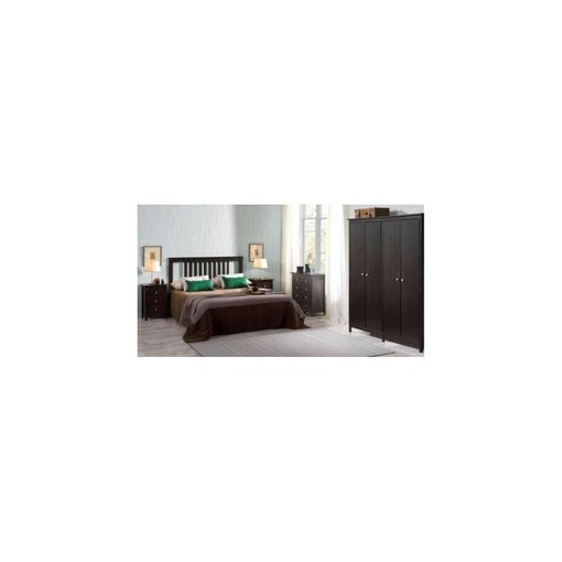 Conjunto Dormitorio Matrimonio Con Cabecero 135 + 2 Mesitas En Madera  Maciza con Ofertas en Carrefour