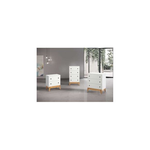 Mesita De 2 Cajones Estilo Nordico Acabado Blanco Lacado Y Roble 60  Cm(alto)55 Cm(ancho)30 Cm(fondo) , Color - Blanco-roble con Ofertas en  Carrefour