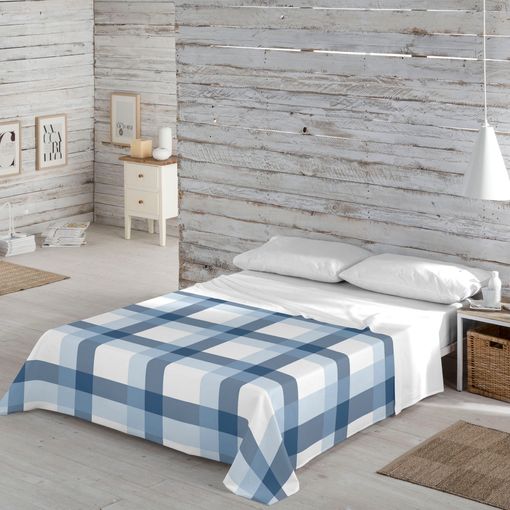 Juego De Sábana Escoces Azul Popcorn Cama 150