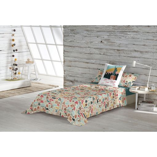 Juego de sabanas Infantil algodón poliester multicolor Cama 90 GATO