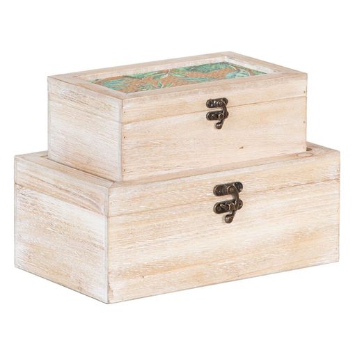 Caja Decorativa 30 X 18 X 12 Cm Hojas Ratán Dmf (2 Unidades) con Ofertas en  Carrefour