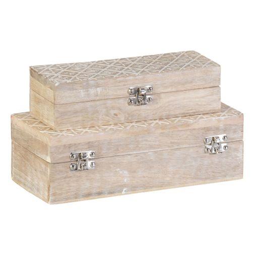 Caja Decorativa 26,6 X 11 X 8,5 Cm Madera De Mango (2 Unidades) con Ofertas  en Carrefour