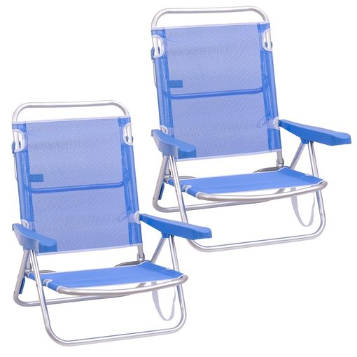 Silla Plegable Baja de Playa Azul 45x49,5x17,5cm 7house