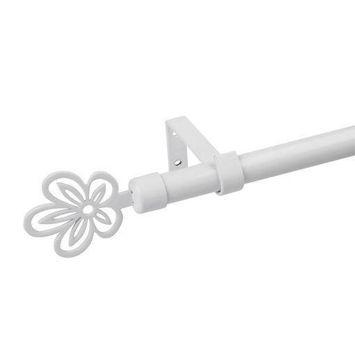 Kit de barra extensible (135 a 225 cm) Cilíndro estriado Blanco - Accesorio  y barra para cortina - Eminza