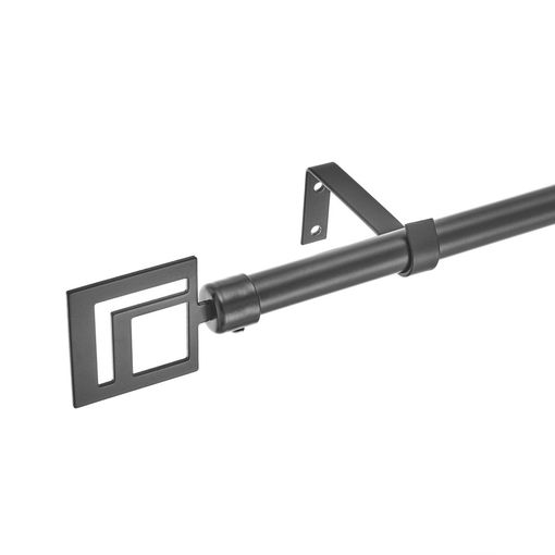 Barra Cortina Extensible Negra de Metal de 120 a 210 cm 