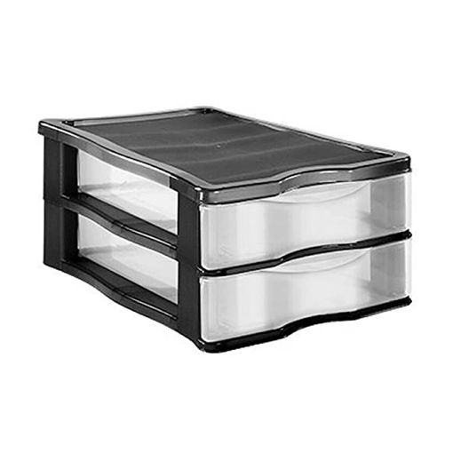 Cajonera Plastico Sobremesa De 2 Cajones Blanco , Negro - Storage Drawers -  AliExpress