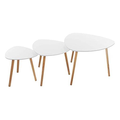 Set De 3 Mesas Auxiliares Hjørring Redondas Aglomerado/haya Efecto Madera  [en.casa] con Ofertas en Carrefour