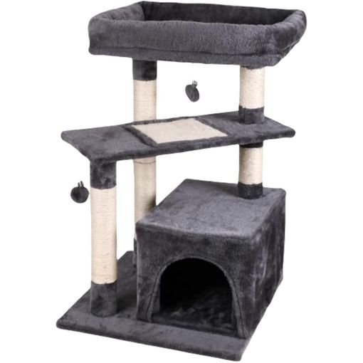 Arbol Rascador Para Gatos De Terciopelo Y Cuerda Cubo 30,5x30,5x48