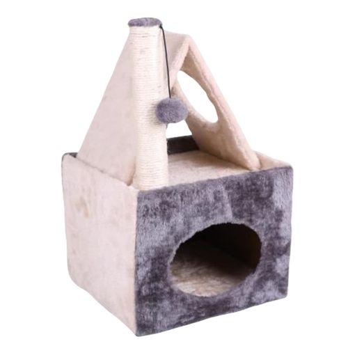 Arbol Rascador Para Gatos De Terciopelo Y Cuerda Cubo 30,5x30,5x48 Cm con  Ofertas en Carrefour