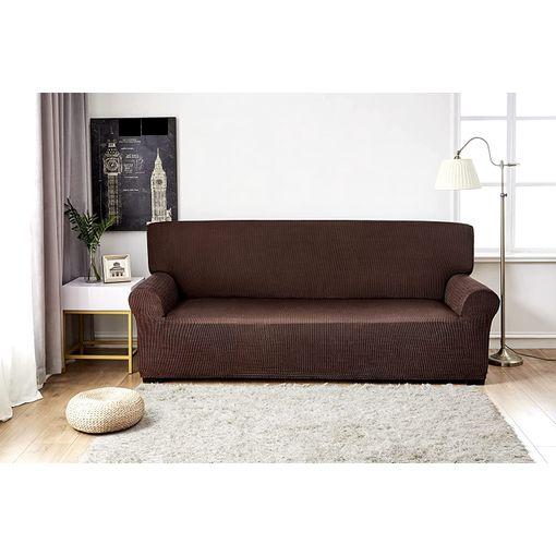 Funda Para Sofa Universal Elastica Con Sujeccion Ajustable 1 Plaza Marron  con Ofertas en Carrefour