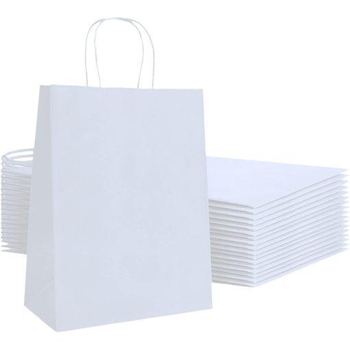 Pack 25 Bolsas De Papel Kraft Regalo Con Asa 32x41 +12 Cm Blanco con  Ofertas en Carrefour