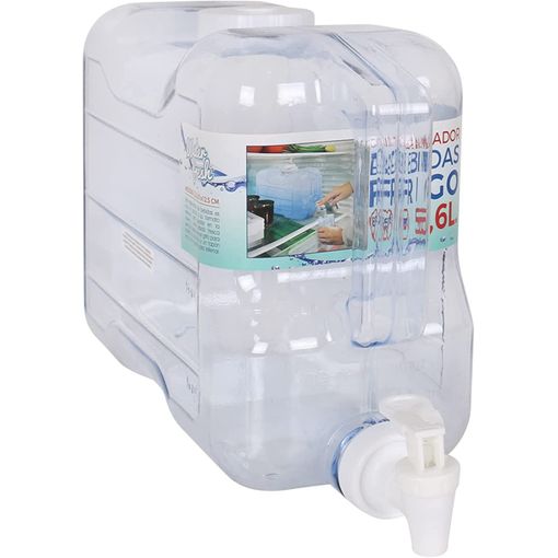 Dispensador de bebidas de plástico 3 litros con grifo para frigorífico 31 x  21,5 x 7 cm, botella dispensadora agua, tanque, garr