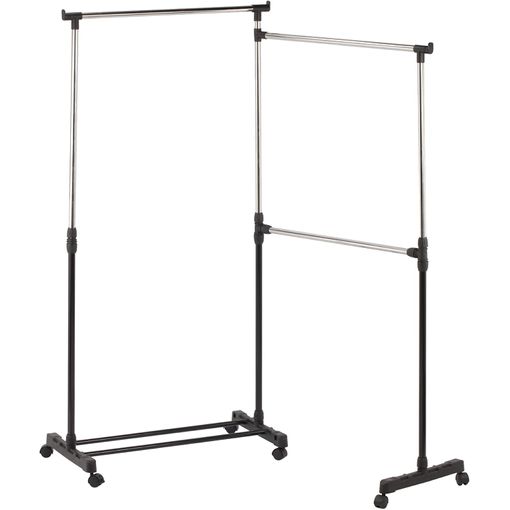 Frágil Hacia arriba Frenesí Perchero De Pie Doble De Metal Con Ruedas Ajustable 80x41x90-155 Cm con  Ofertas en Carrefour | Las mejores ofertas de Carrefour