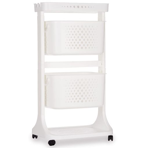 Carrito De Cocina Con Ruedas De Acero Pp Homcom 51,5x32x75,6cm-blanco con  Ofertas en Carrefour