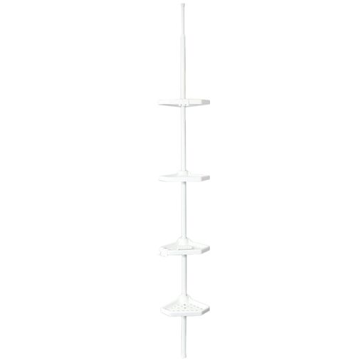 Estantería telescópica para la duchaepisas para baño baldas para baño  254-304cm - blanco