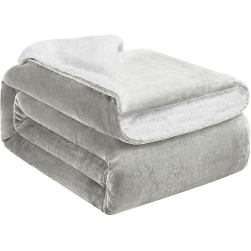 Manta Polar Suave Invierno Borreguito Para Sofa Y Sobrecama 130x170 Cm Gris  Claro con Ofertas en Carrefour