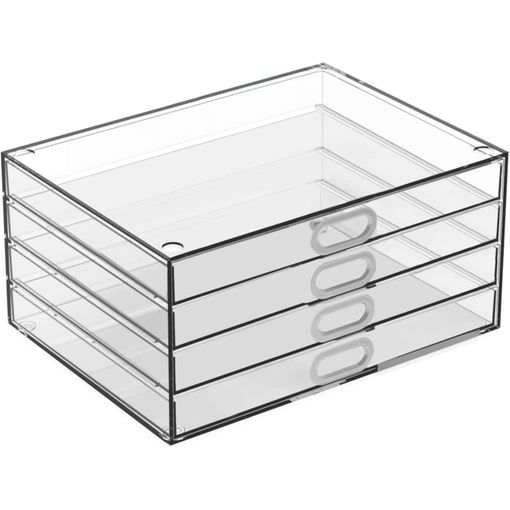 Cajonera Transparente Modular Plástico 4 Cajones 23x17x11cm con Ofertas en  Carrefour