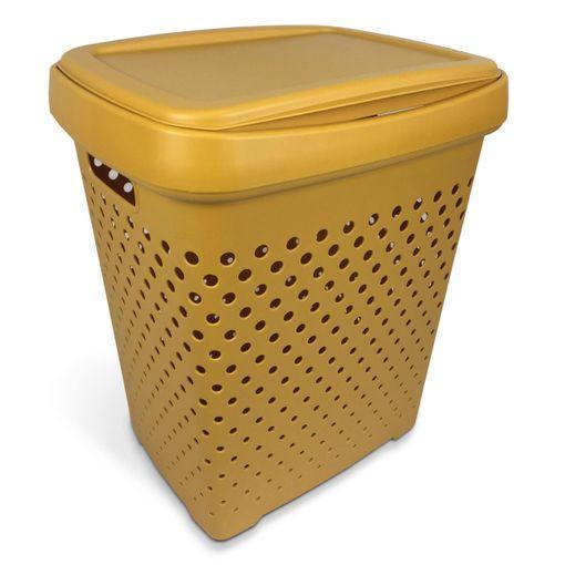 Ropa Sucia Con Tapa Diseño Abierto Con Dots Material Reciclado Amarillo con Ofertas en Carrefour | Ofertas Carrefour Online