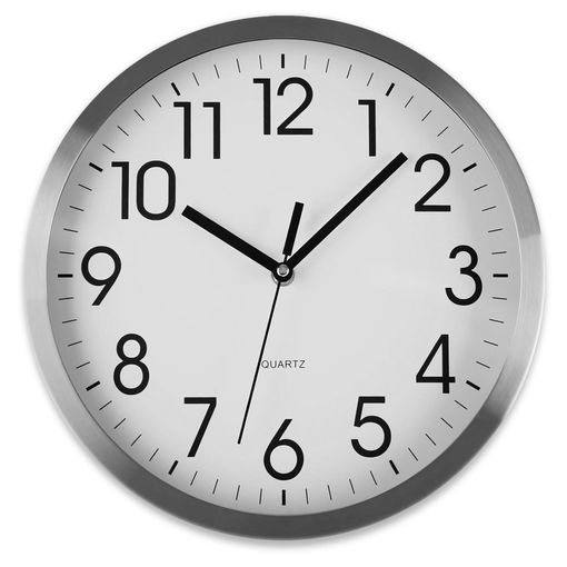 Reloj Pared Analógico, Aluminio, Blanco-plateado, Silencioso, 30,5 Cm con  Ofertas en Carrefour