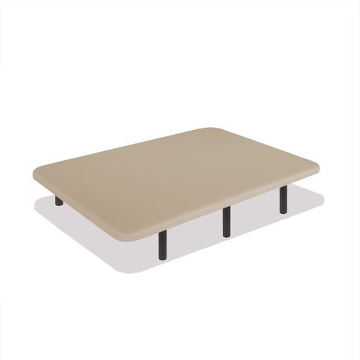 Base Tapizada 135 X 180 Cm Tejido 3d Beige Estructura 40x30mm Sin Patas