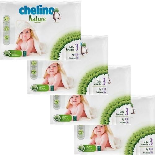 Pack Ahorro Pañales T3 4-10 Kg Chelino Nature 144 Uds