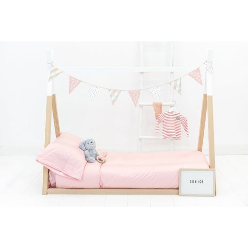 Funda Nórdica Infantil Sokios Basic 160x270 Rosa